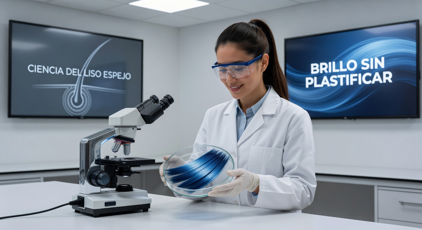 La Ciencia del ʼLiso Espejoʼ: Cómo logramos brillo sin plastificar el cabello